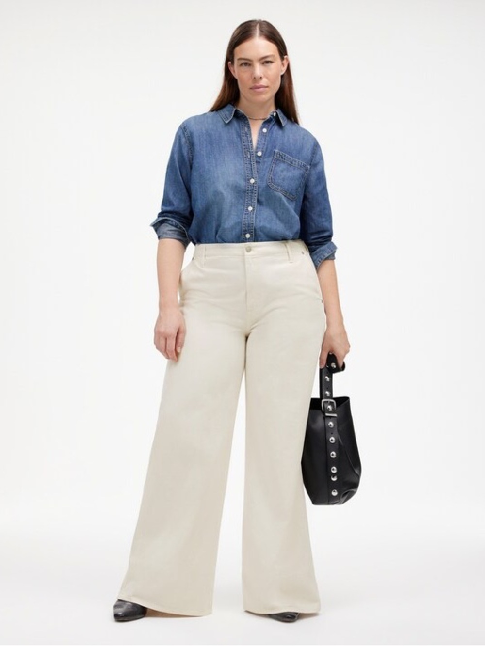 Madewell Wide Sweep Denim Trousers - Picture 1 of 10